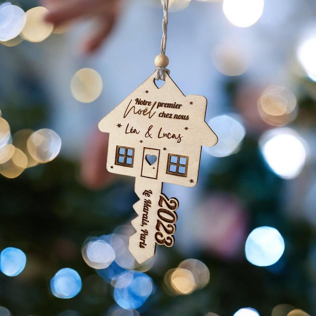 Boule de Noël Personnalisée, Cadeau crémaillère, Nouveau propriétaire, Boule de noël personnalisée maison, ornement nouveau locataire