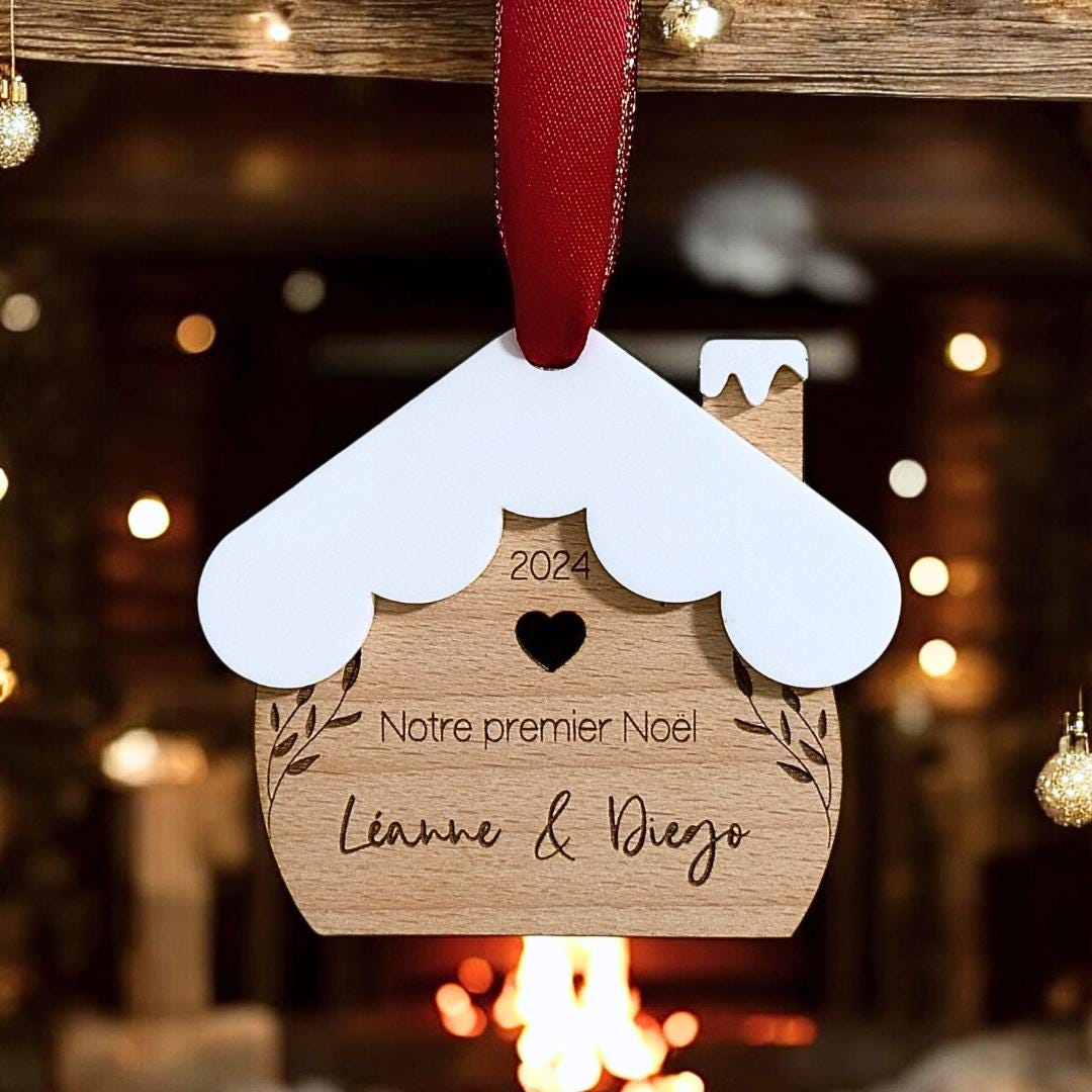 Boule de Noël Personnalisée, Cadeau crémaillère, Nouveau propriétaire, Boule de noël personnalisée maison, ornement nouveau locataire