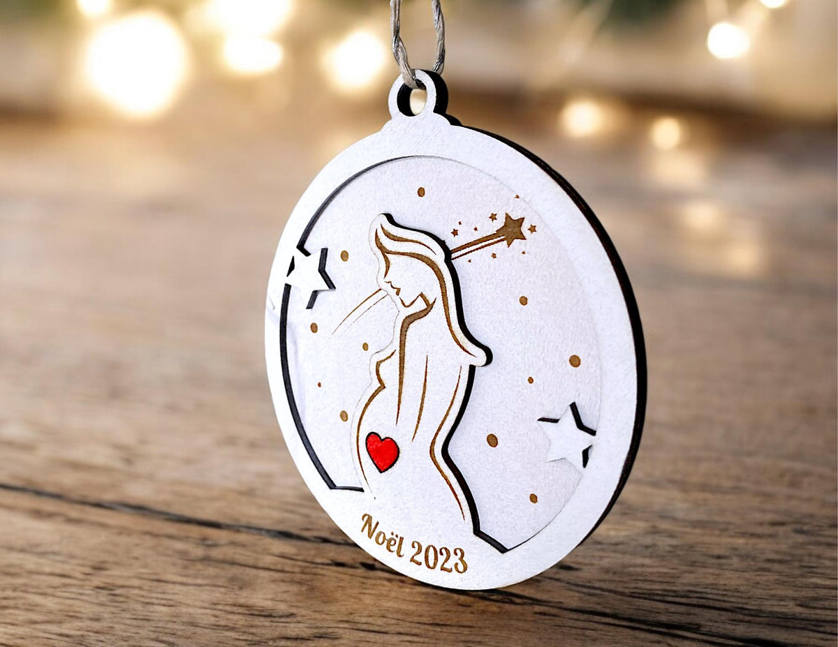 Boule de Noël personnalisée grossesse, Cadeau future maman, Annonce grossesse de Noël, Cadeau futur parents, boule de noël futur maman papa