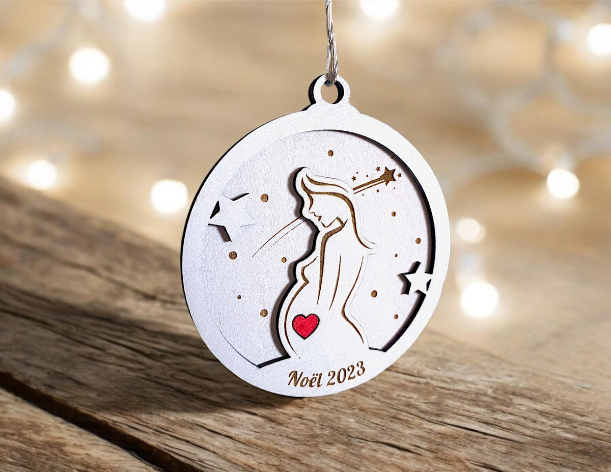 Boule de Noël personnalisée grossesse, Cadeau future maman, Annonce grossesse de Noël, Cadeau futur parents, boule de noël futur maman papa