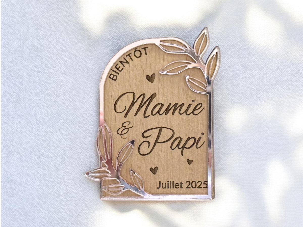 Magnet annonce grossesse personnalisée papi mamie, Annonce papi mamie, Cadeau grands-parents, Annonce grossesse grands-parents, tata, tonton