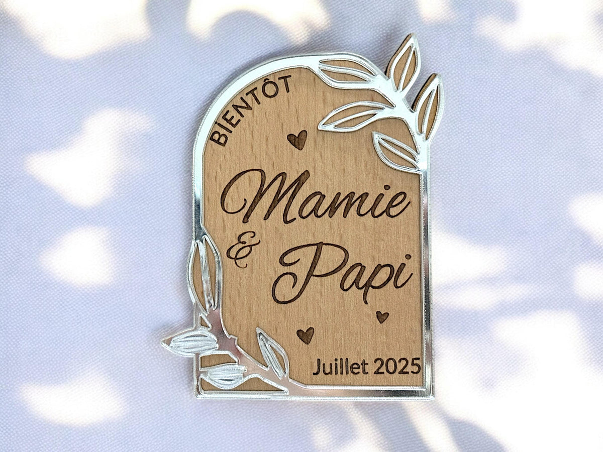 Magnet annonce grossesse personnalisée papi mamie, Annonce papi mamie, Cadeau grands-parents, Annonce grossesse grands-parents, tata, tonton