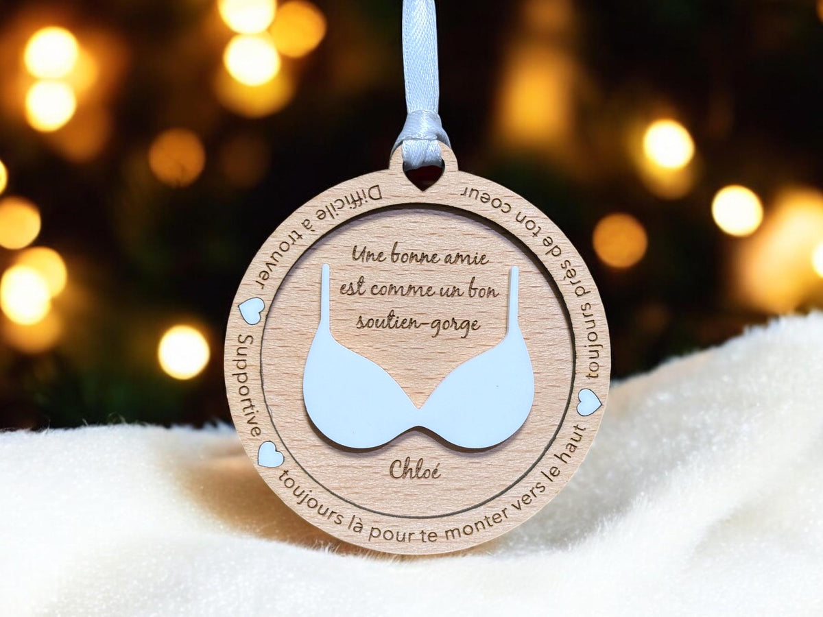 Boule de Noël personnalisée amie - Meilleure amie, copine - Cadeau amitié - Cadeau sœur - Cadeau drôle copine - Cadeau pour meilleure amie
