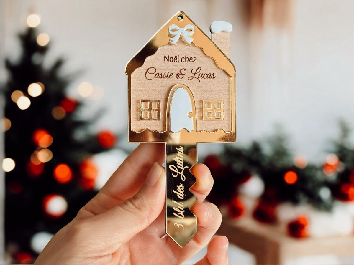 Boule de Noël maison Personnalisée, Boule de Noël pour couple, Cadeau crémaillère, Ornement nouveau locataire, Nouveaux propriétaires