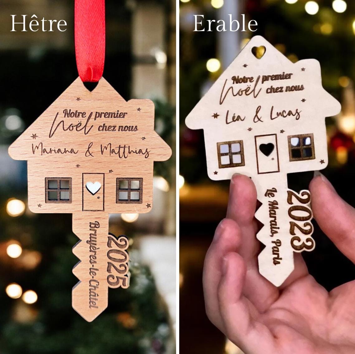 Boule de Noël Personnalisée, Cadeau crémaillère, Nouveau propriétaire, Boule de noël personnalisée maison, ornement nouveau locataire