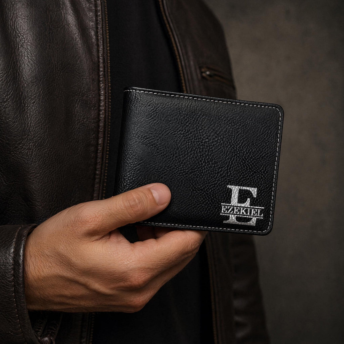 Porte-monnaie en cuir PU homme personnalisé, Porte-carte gravé, idée cadeau pratique pour homme, Noël, anniversaire, fête des pères
