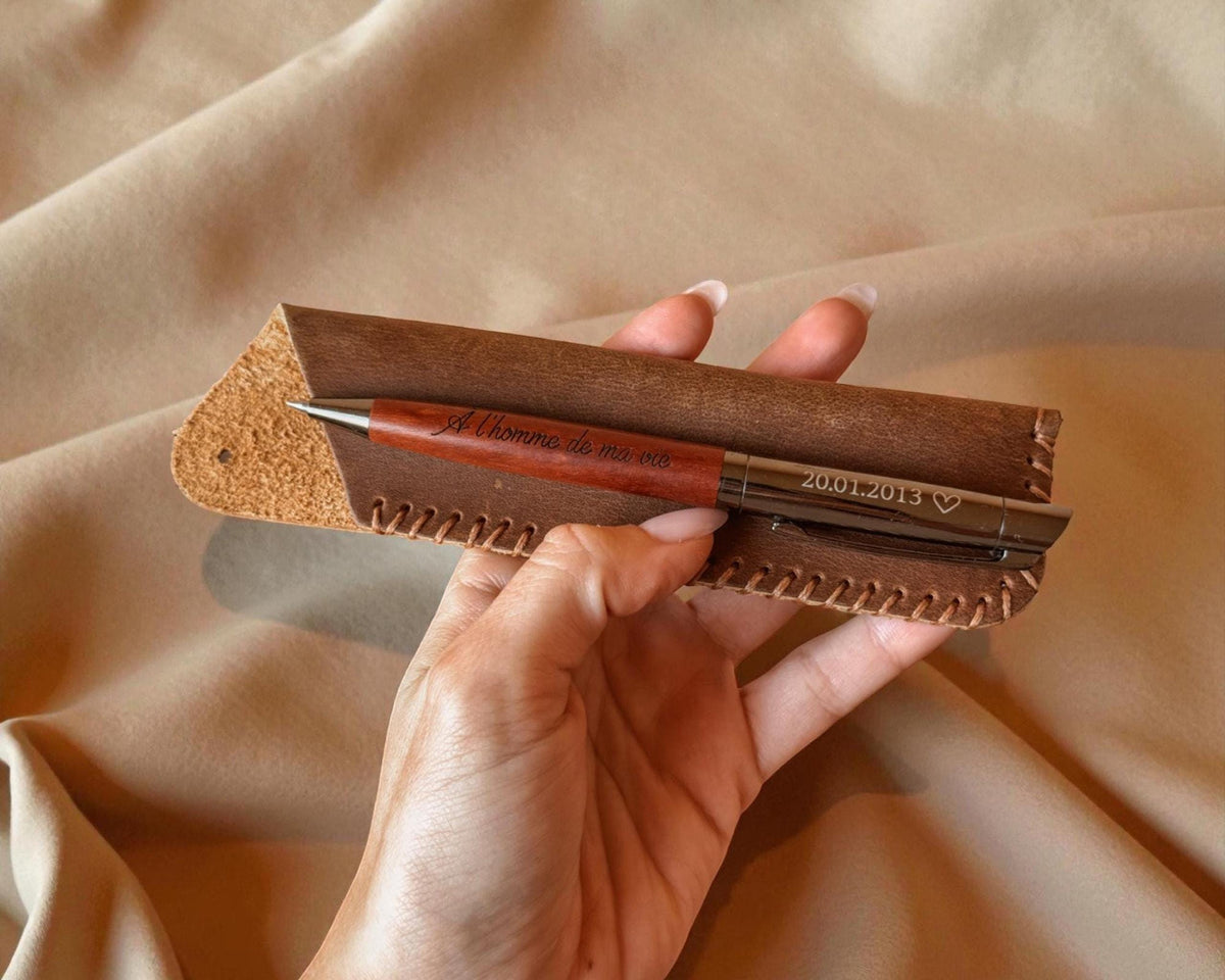 Stylo en bois personnalisé, prénom gravé, Cadeau homme d'anniversaire pour papa, papi
