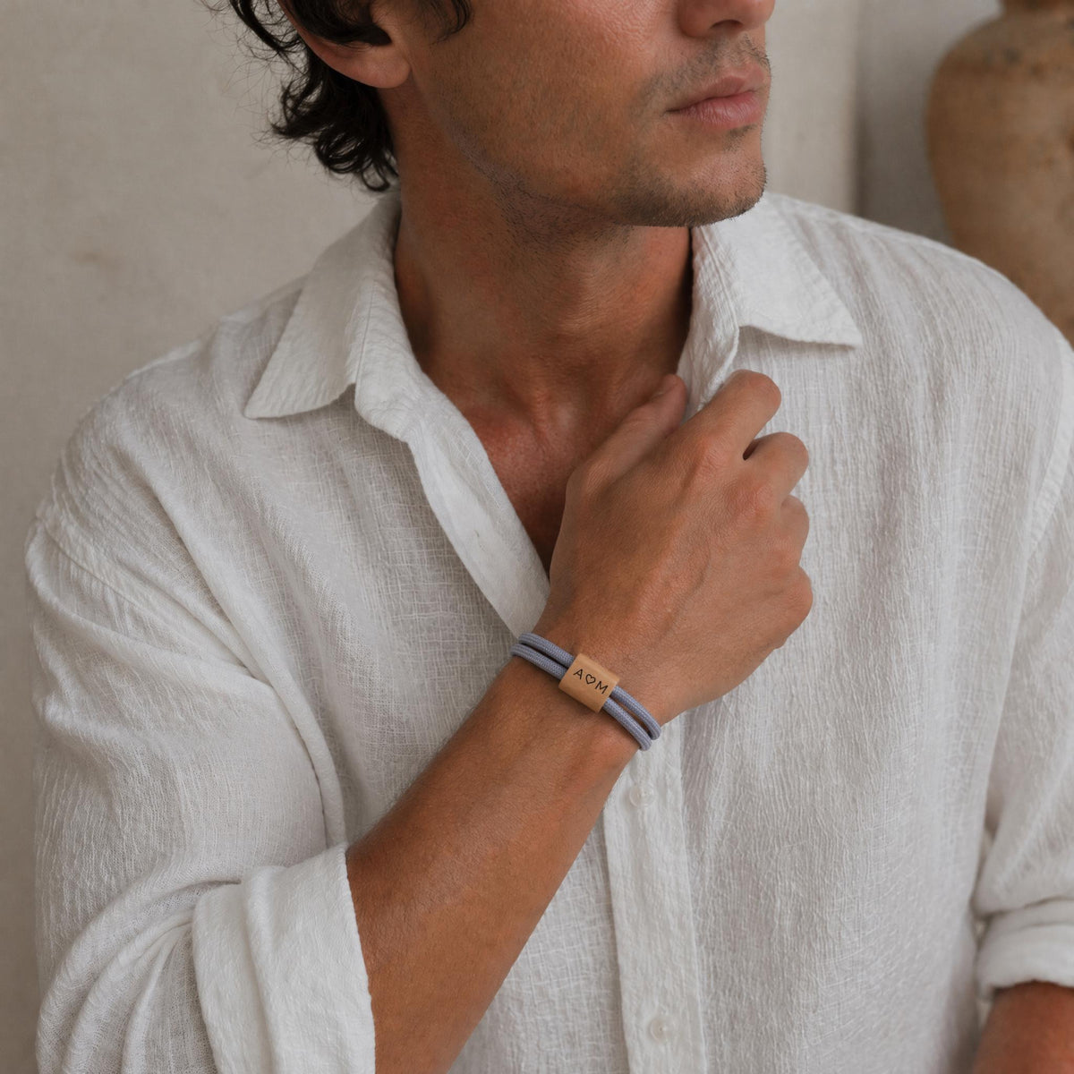 Bracelet Homme Gravé en Bois, Adjustable Nylon Cord with Laser Engraving