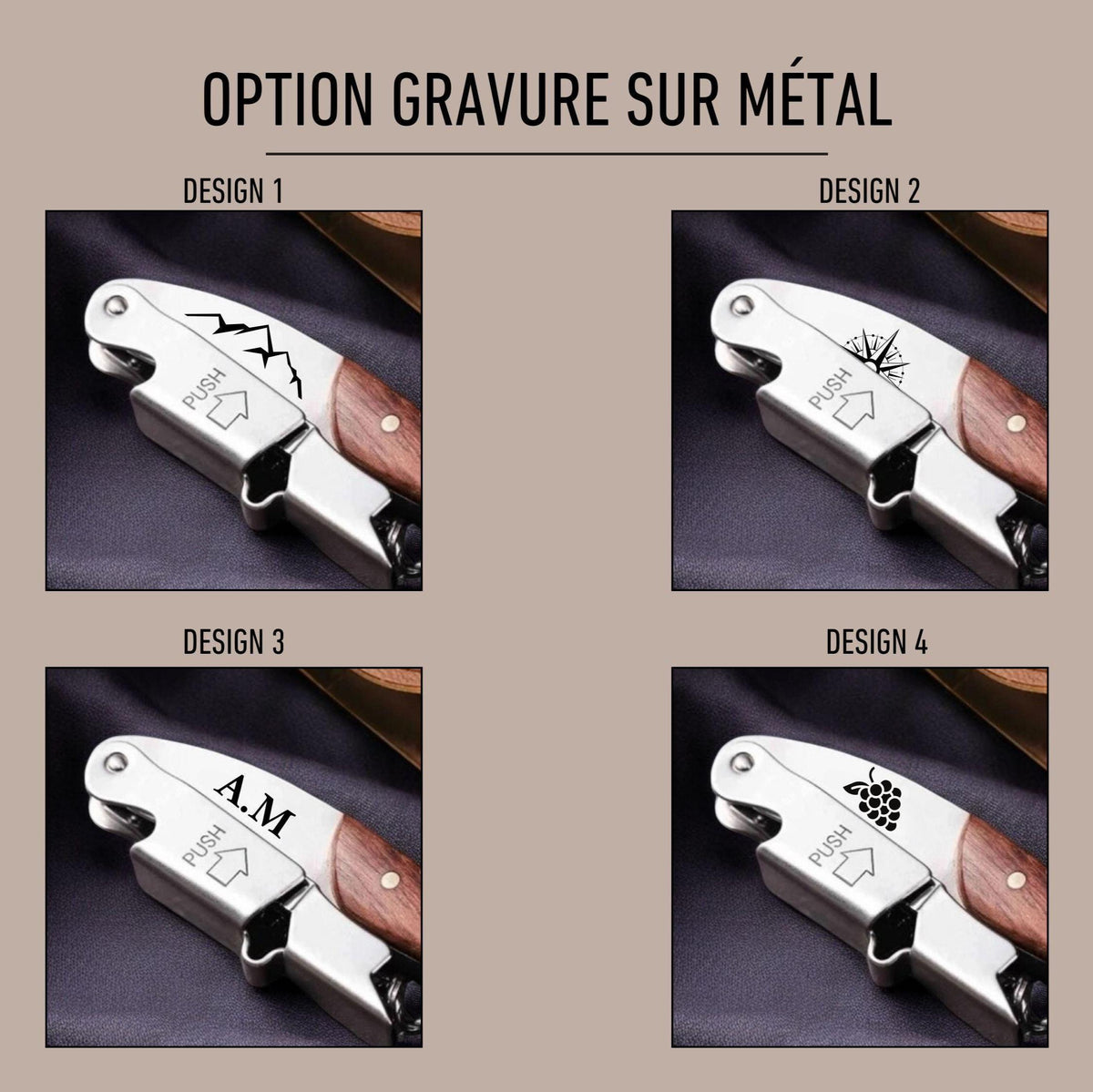 Tire bouchon Personnalisé en Bois gravé, Sommelier, Limonadier, Cadeau Vin Homme Noël