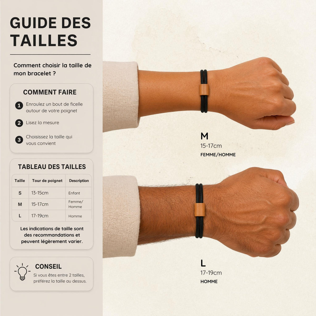 Bracelet Paracorde Personnalisé, Perle Bois de Hêtre Gravée, Nylon Ajustable, Cadeau Homme Femme