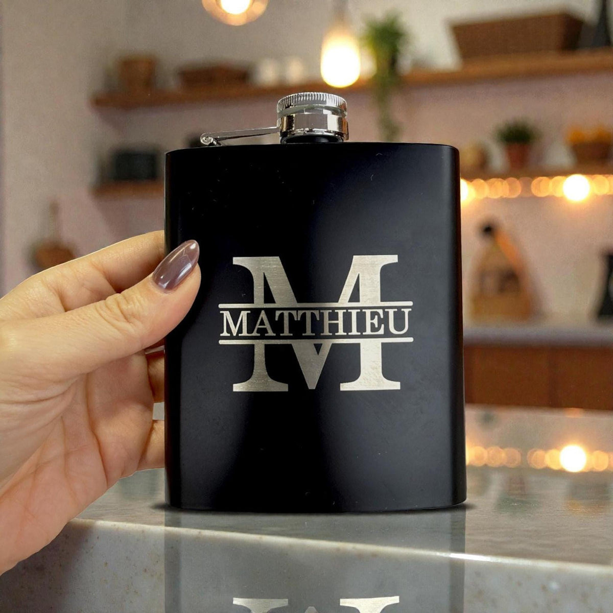 Flasque personnalisée inox, cadeaux homme, garçon d'honneur, témoin, mariage