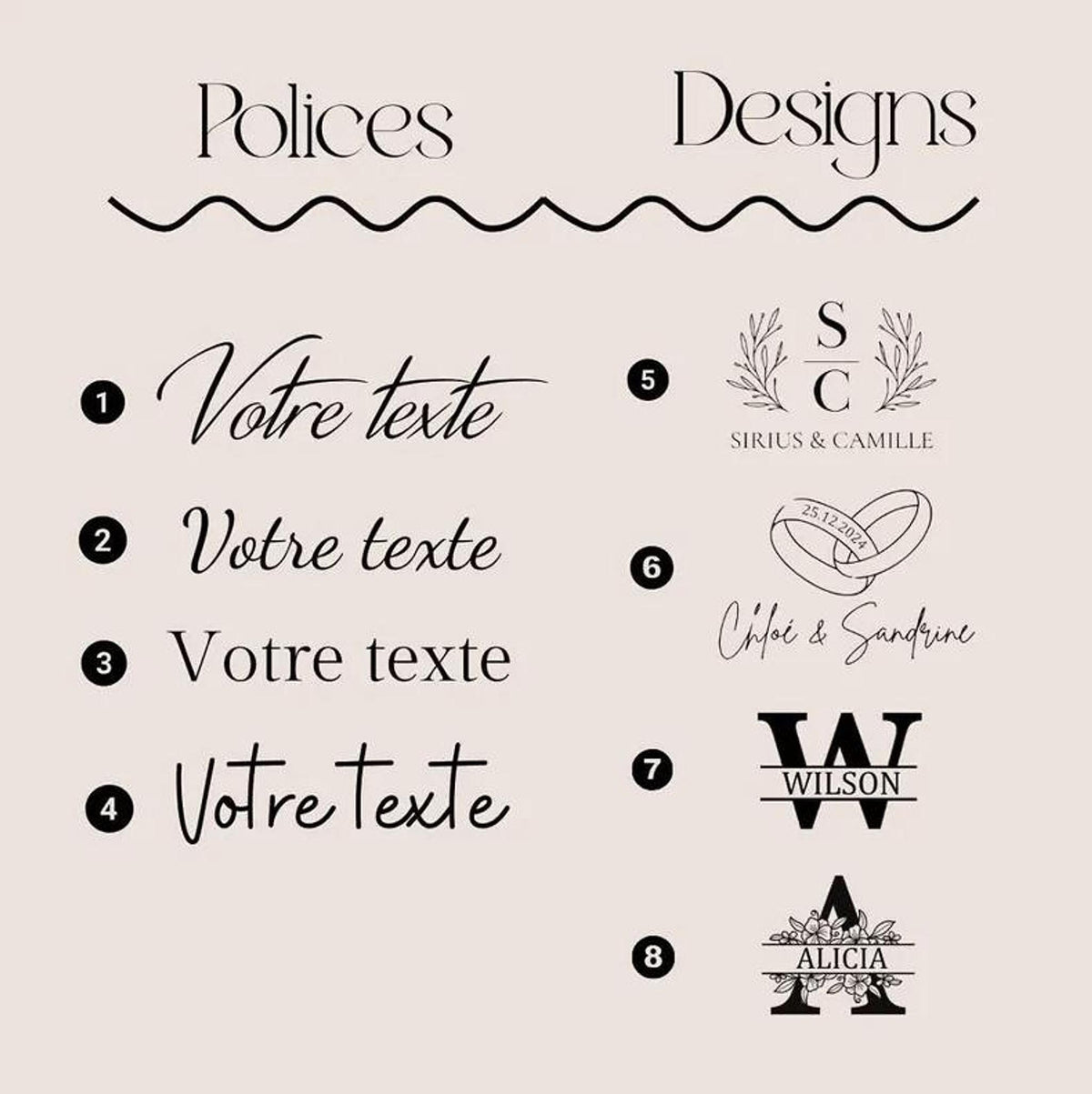 Cadeau Mariage Flûtes à Champagne Personnalisées, Gravées avec Noms & Date