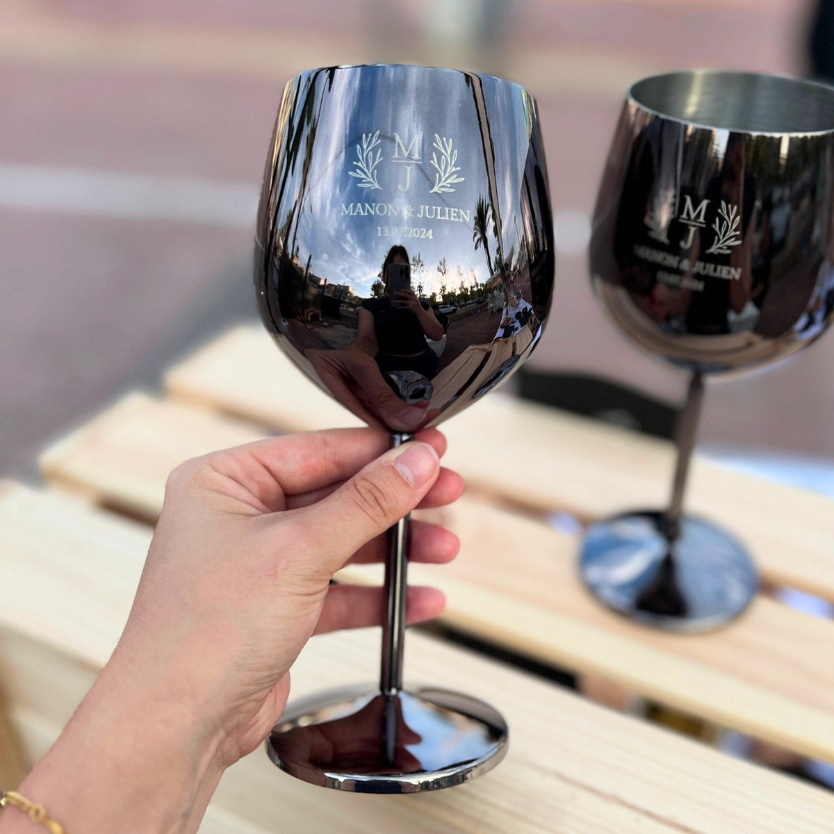 Verre à vin personnalisés, Verre en acier inoxydable, Cadeau de mariage personnalisé, Verres gravés, Cadeau couple, cadeau de fiançailles