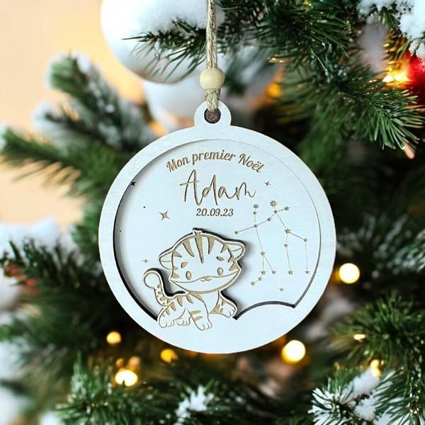 Boule de Noël lion personnalisée, 1er noël bébé, Ornement personnalisé, Boule de Noël  Lion, Koala, Cerf, Girafe, Eléphant