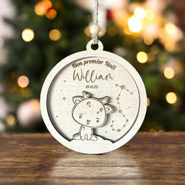 Boule de Noël lion personnalisée, 1er noël bébé, Ornement personnalisé, Boule de Noël  Lion, Koala, Cerf, Girafe, Eléphant