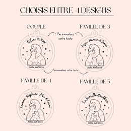 Boule de Noël famille Personnalisée, Ornement personnalisé famille,  Boule de noël personnalisée famille lion, Décoration de Noël 2024