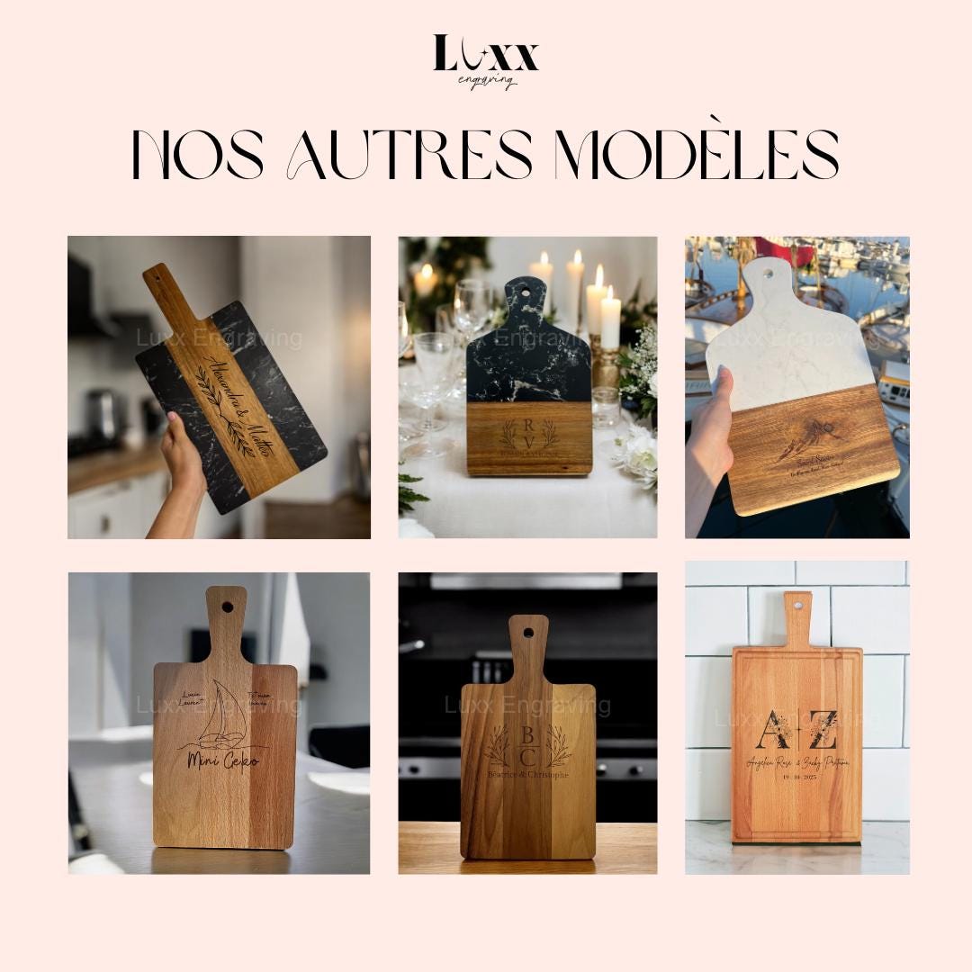 Personalized Marble & Wood Cutting Board – Engraved Wedding Gift for Couple – Housewarming, Engagement, Anniversary, Custom Kitchen Gift