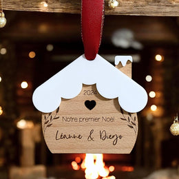 Boule de Noël Personnalisée, Cadeau crémaillère, Nouveau propriétaire,  Boule de noël personnalisée maison, ornement nouveau locataire