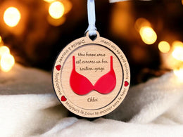 Boule de Noël personnalisée amie - Meilleure amie, copine - Cadeau amitié - Cadeau sœur - Cadeau drôle copine - Cadeau pour meilleure amie