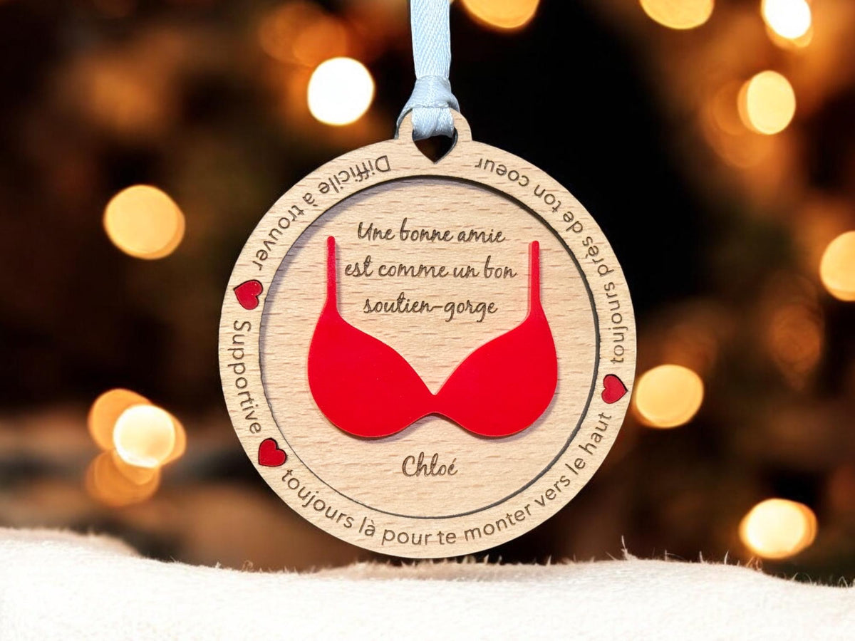 Boule de Noël personnalisée amie - Meilleure amie, copine - Cadeau amitié - Cadeau sœur - Cadeau drôle copine - Cadeau pour meilleure amie