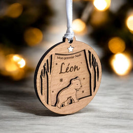 Boule de Noël personalisée en bois - ours - Mon premier Noël - Ornement personnalisé 1er Noël ours - Ornement en bois - Cadeau naissance