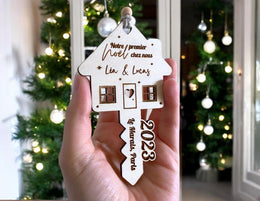 Boule de Noël Personnalisée, Cadeau crémaillère, Nouveau propriétaire,  Boule de noël personnalisée maison, ornement nouveau locataire
