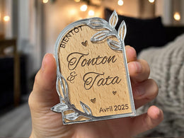 Magnet annonce grossesse en bois personnalisé, Annonce tata et tonton, Cadeau annonce grossesse, Annonce grossesse grands-parents