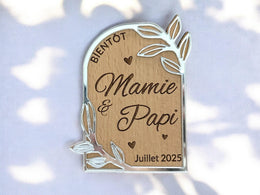 Magnet annonce grossesse personnalisée papi mamie, Annonce papi mamie, Cadeau grands-parents, Annonce grossesse grands-parents, tata, tonton