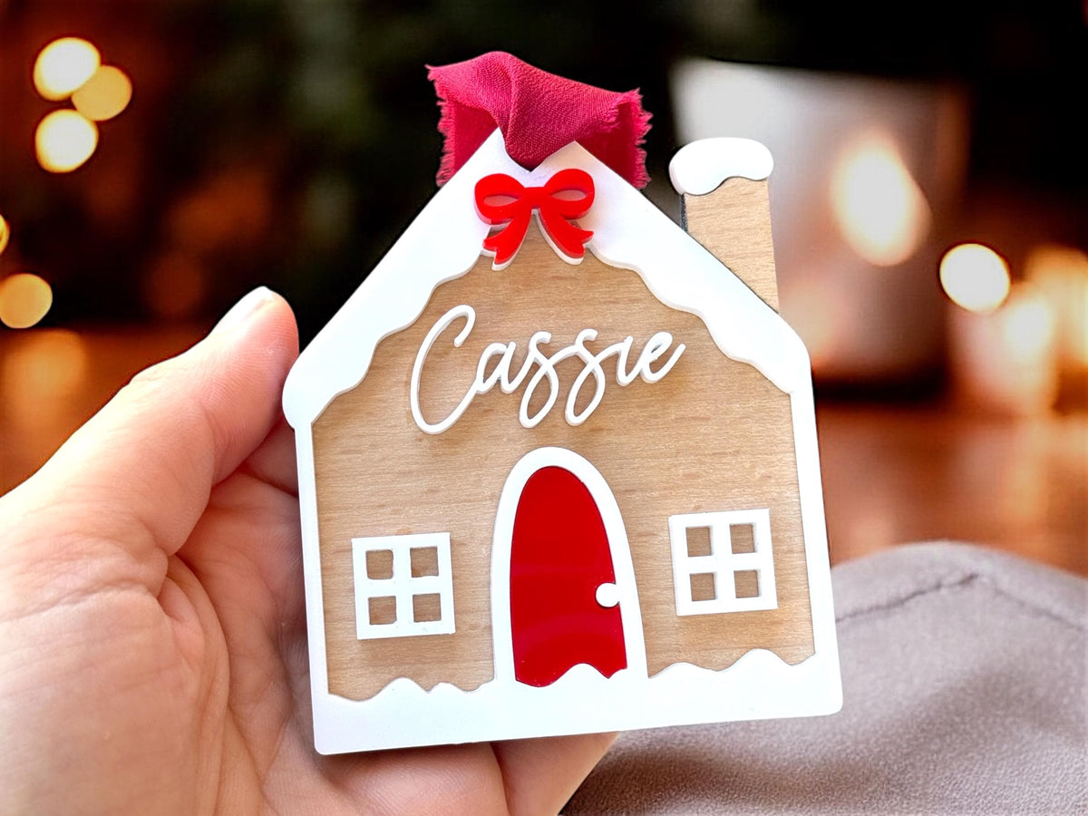 Boule de Noël prénom personnalisée en bois, déco de Noël Maison avec prénom, Cadeau unique et personnalisé pour sapin, décoration sapin