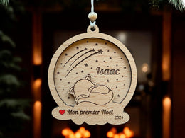 Boule de Noël Personnalisée renard, Premier noël, Ornement personnalisé animaux,  Boule de noël personnalisée enfant, 1er noël ornement
