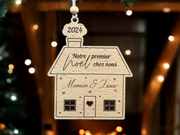 Boule de Noël Personnalisée, Cadeau crémaillère, Nouveau propriétaire,  Boule de noël personnalisée maison, ornement nouveau locataire