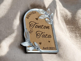 Magnet annonce grossesse en bois personnalisé, Annonce tata et tonton, Cadeau annonce grossesse, Annonce grossesse grands-parents