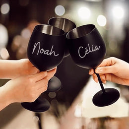 Verre à vin personnalisés, Verre en acier inoxydable, Cadeau de mariage personnalisé, Verres gravés, Cadeau couple, cadeau de fiançailles