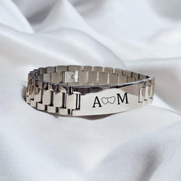 Gourmette personnalisée argent homme, bracelet gravé pour lui, Cadeau anniversaire homme, gourmette gravé Prénom, Bracelet Homme argent