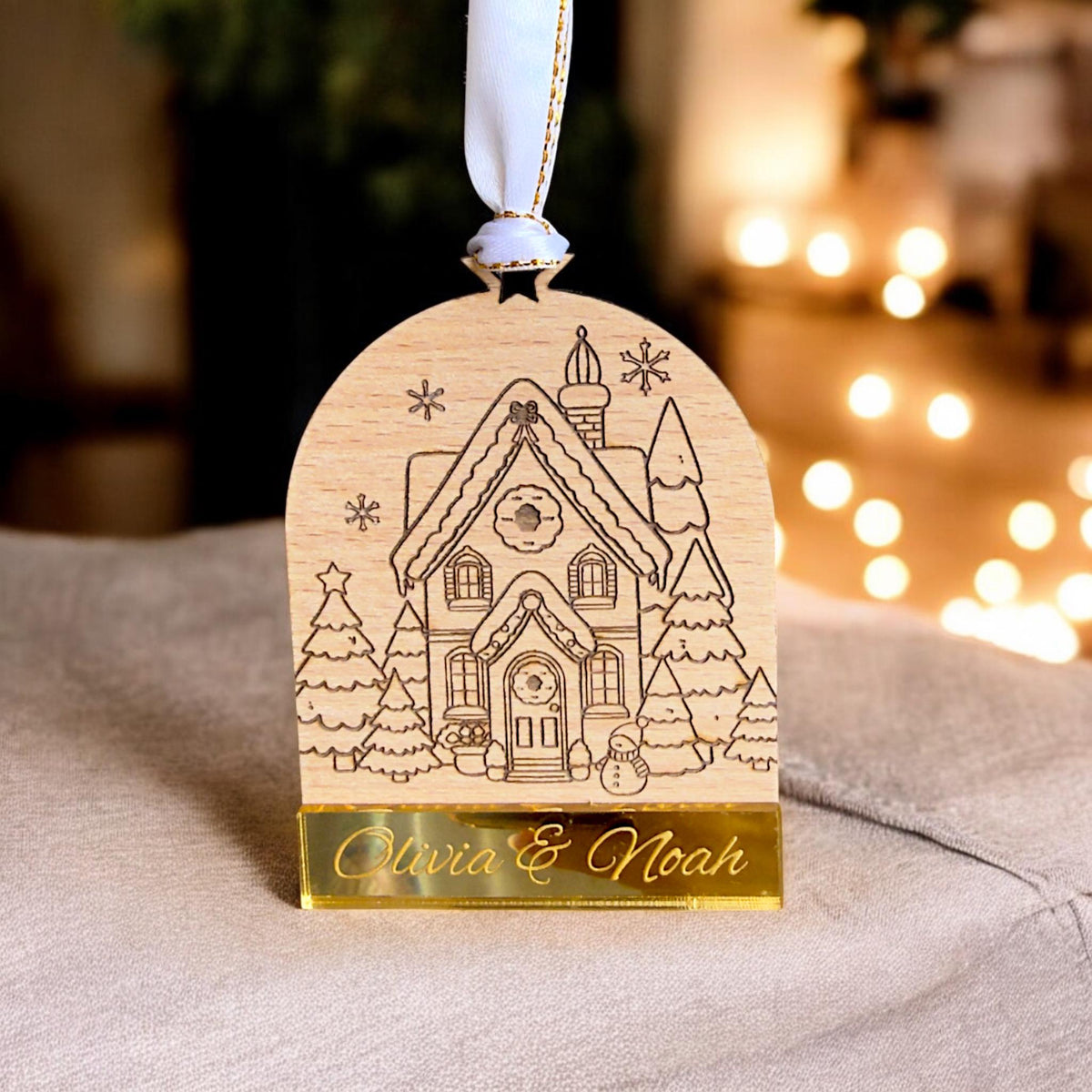 Boule de Noël personnalisé pour couple, cadeau de crémaillère, cadeau nouvelle maison, appartement, cadeau locataire, cadeau propriétaire