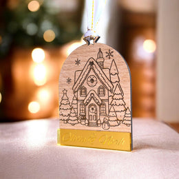 Boule de Noël personnalisé pour couple, cadeau de crémaillère, cadeau nouvelle maison, appartement, cadeau locataire, cadeau propriétaire