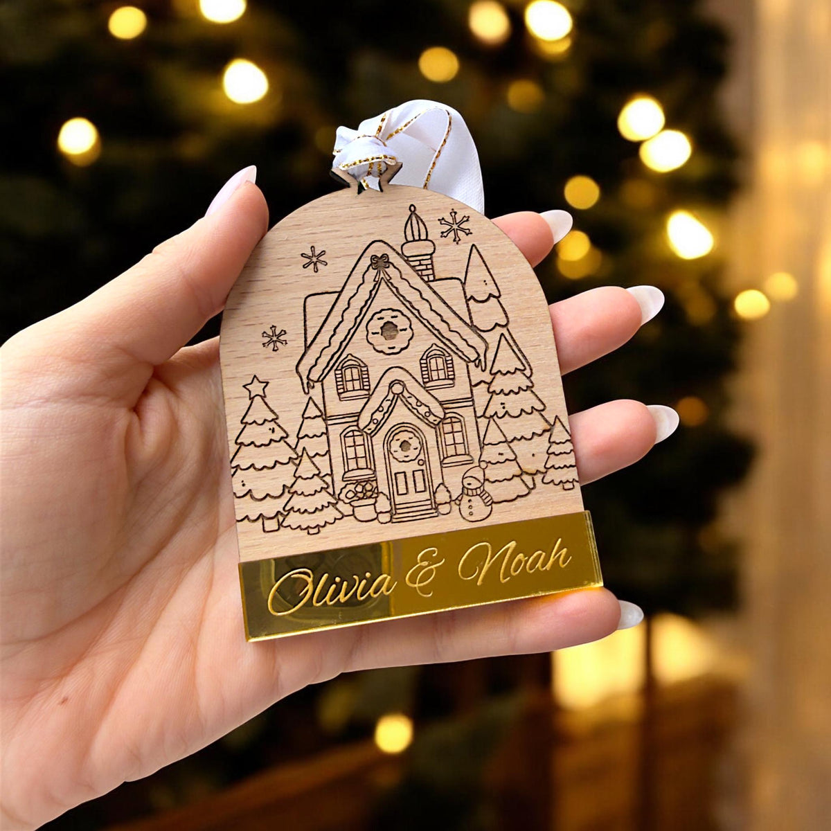 Boule de Noël personnalisé pour couple, cadeau de crémaillère, cadeau nouvelle maison, appartement, cadeau locataire, cadeau propriétaire
