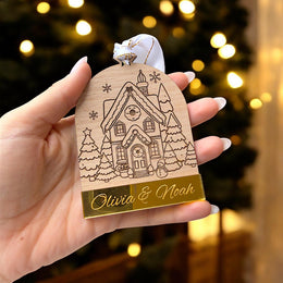 Boule de Noël personnalisé pour couple, cadeau de crémaillère, cadeau nouvelle maison, appartement, cadeau locataire, cadeau propriétaire