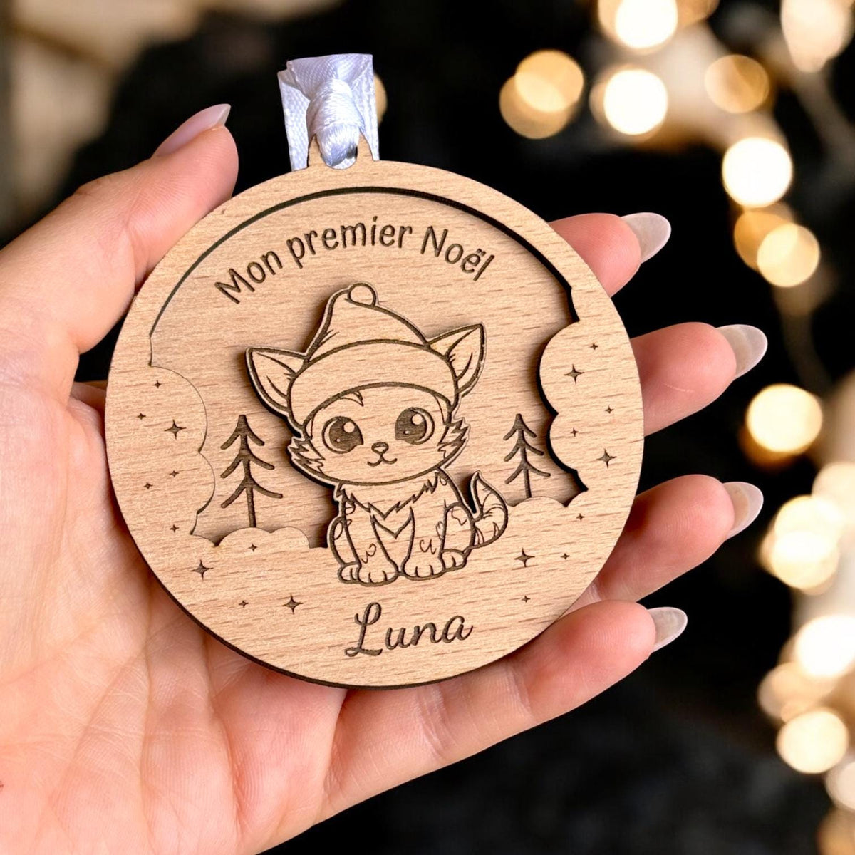 Boule de Noël Personnalisée chien et chat, , Cadeau naissance personnaliséOrnement personnalisé pour les chiens, chats,  Cadeau animaux