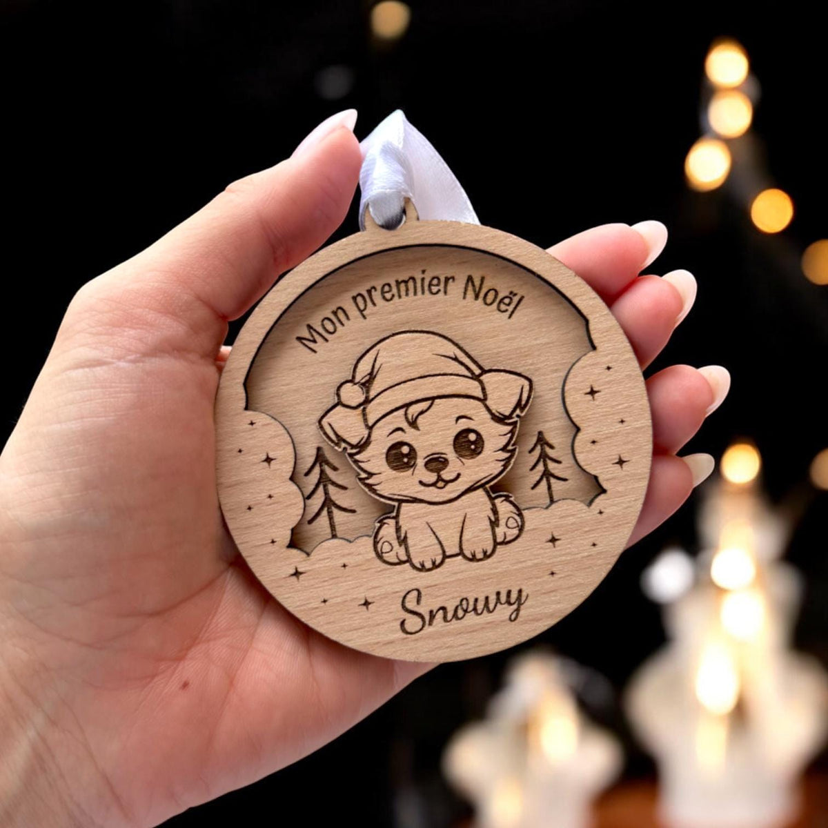 Boule de Noël Personnalisée chien et chat, , Cadeau naissance personnaliséOrnement personnalisé pour les chiens, chats,  Cadeau animaux
