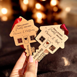 Boule de Noël Personnalisée, Cadeau crémaillère, Nouveau propriétaire,  Boule de noël personnalisée maison, ornement nouveau locataire