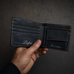 Porte-monnaie en cuir PU homme personnalisé, Porte-carte gravé, idée cadeau pratique pour homme, Noël, anniversaire, fête des pères