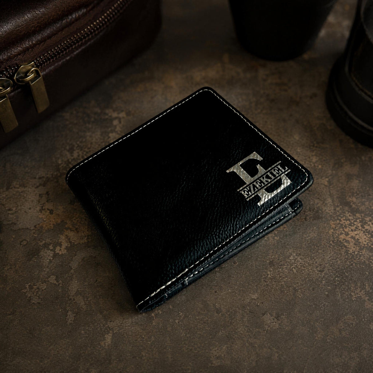 Porte-monnaie en cuir PU homme personnalisé, Porte-carte gravé, idée cadeau pratique pour homme, Noël, anniversaire, fête des pères
