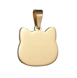 Médaille de Chat Personnalisée en Acier, Gravure de Nom avec Quatre Couleurs Disponibles