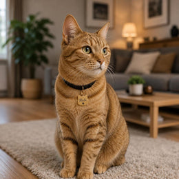 Médaille de Chat Personnalisée en Acier, Gravure de Nom avec Quatre Couleurs Disponibles