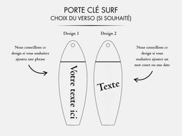 Porte-Clé Surf en Bois Personnalisé, Gravé avec Prénom