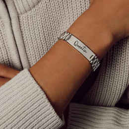 Gourmette Homme Personnalisée, Bracelet Gravé en Acier Inoxydable