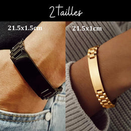 Gourmette Homme Personnalisée, Bracelet Gravé en Acier Inoxydable