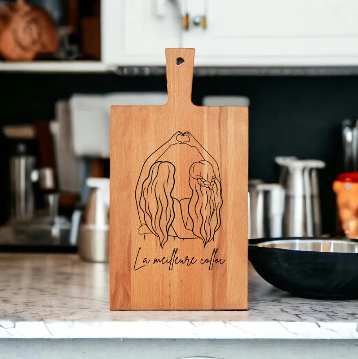 Planche à Découper Personnalisée en Bois, Cadeau Mariage, Anniversaire, cadeau de fiançailles pour couple, fête des mères, crémaillère