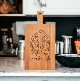 Planche à Découper Personnalisée en Bois, Cadeau Mariage, Anniversaire, cadeau de fiançailles pour couple, fête des mères, crémaillère